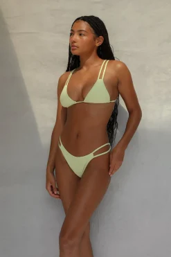 Double Strap Bikini Bottom - Lime Creme