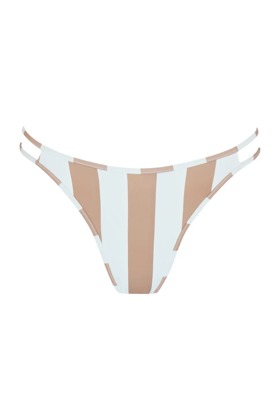 Double Strap Bikini Bottom - Natural Cabana Stripe