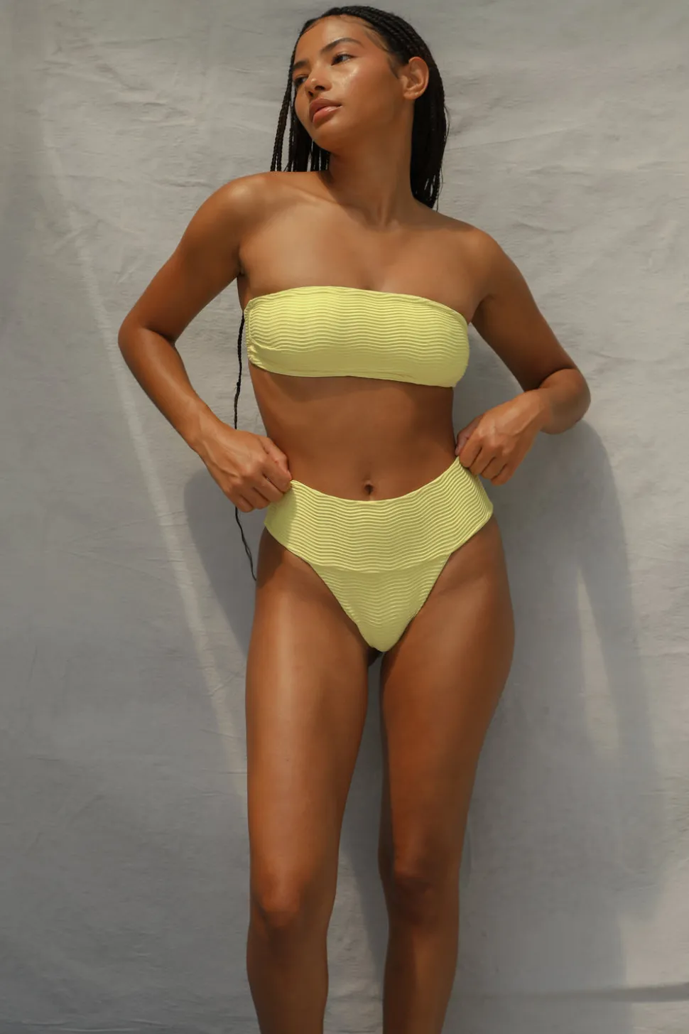 Slide Bandeau Bikini Top - Lemon Fizz