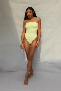 Tube One Piece Swimsuit - Lime Creme
